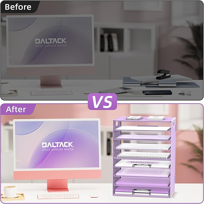 DALTACK 9-Tier Paper Letter Tray Desk Organizer - Image 6