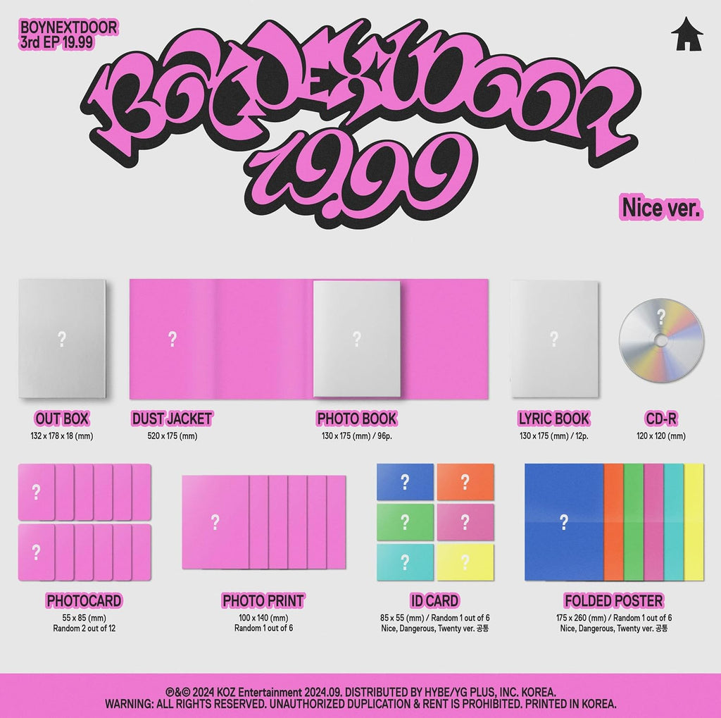 BOYNEXTDOOR 19.99 3rd EP Album Standard Random Ver