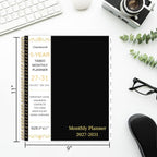 2027-2031 Monthly Planner, 5 Year Monthly Planner/Calendar 20276-2031, 60-Month Jan 2027 – Dec 2031, 9" x 11", Tabs, Double-Side Pocket, Holidays, Thick Paper, Polypropylene Cover - Black