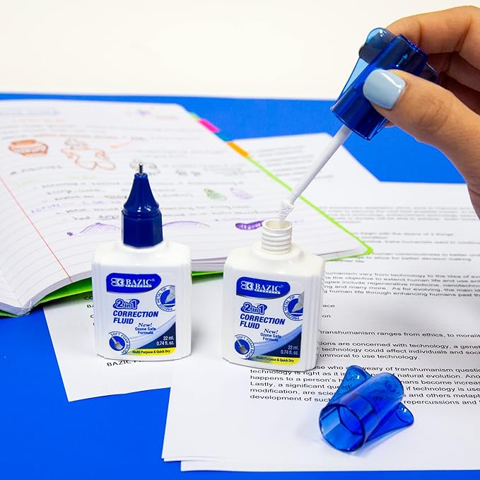 BAZIC 22ml 2 in 1 Correction w/Foam Brush Applicator & Pen Tip - Image 5
