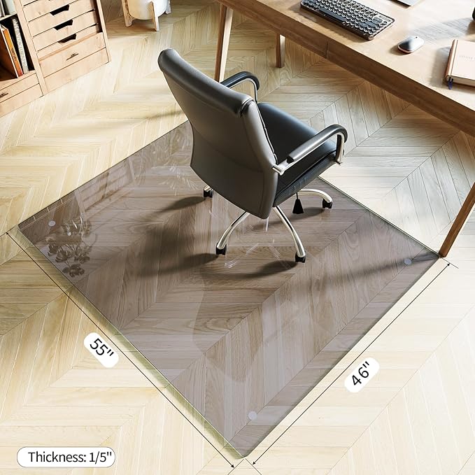 Koonmi Tempered Glass Chair Mat - Image 4