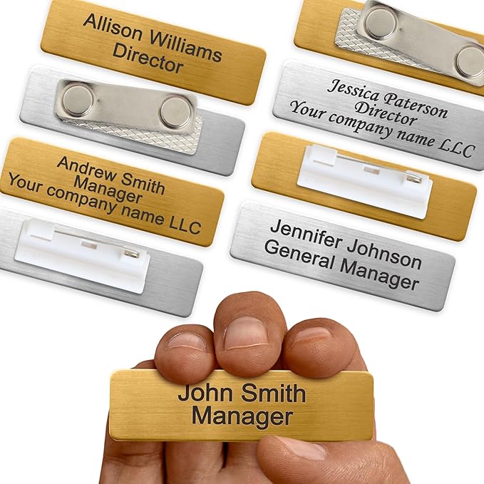 Custom Engraved Name Tag Badges Identification Personalized by Mia-Mia