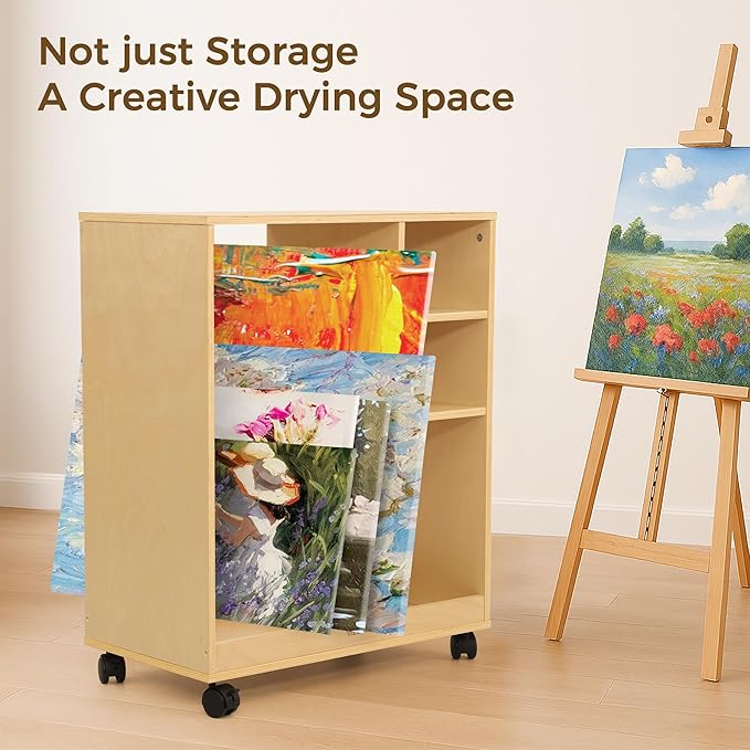 VISWIN Art Cart Organizer, Solid Pine Wood Art Supply Storage Organizer - Image 7