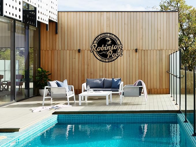 Swimming Pool Metal Sign, Personalized Pool Sign, Pool Metal Sign, Poolside - Image 5