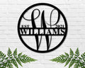 Personalized Metal Name Signs, Split Letter Monogram Wall Decor, Custom Last by Unknown