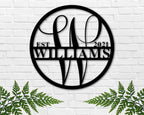 Personalized Metal Name Signs, Split Letter Monogram Wall Decor, Custom Last by Unknown