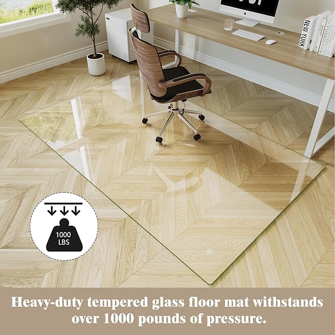 Koonmi Tempered Glass Chair Mat - Image 7