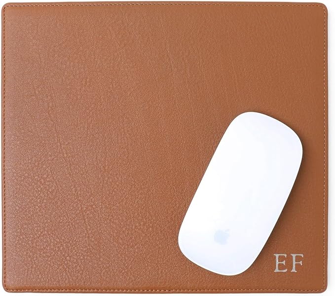 Leatherology Cognac Classic Leather Mouse Pad – Full-Grain Leather Desk Pad by Leatherology