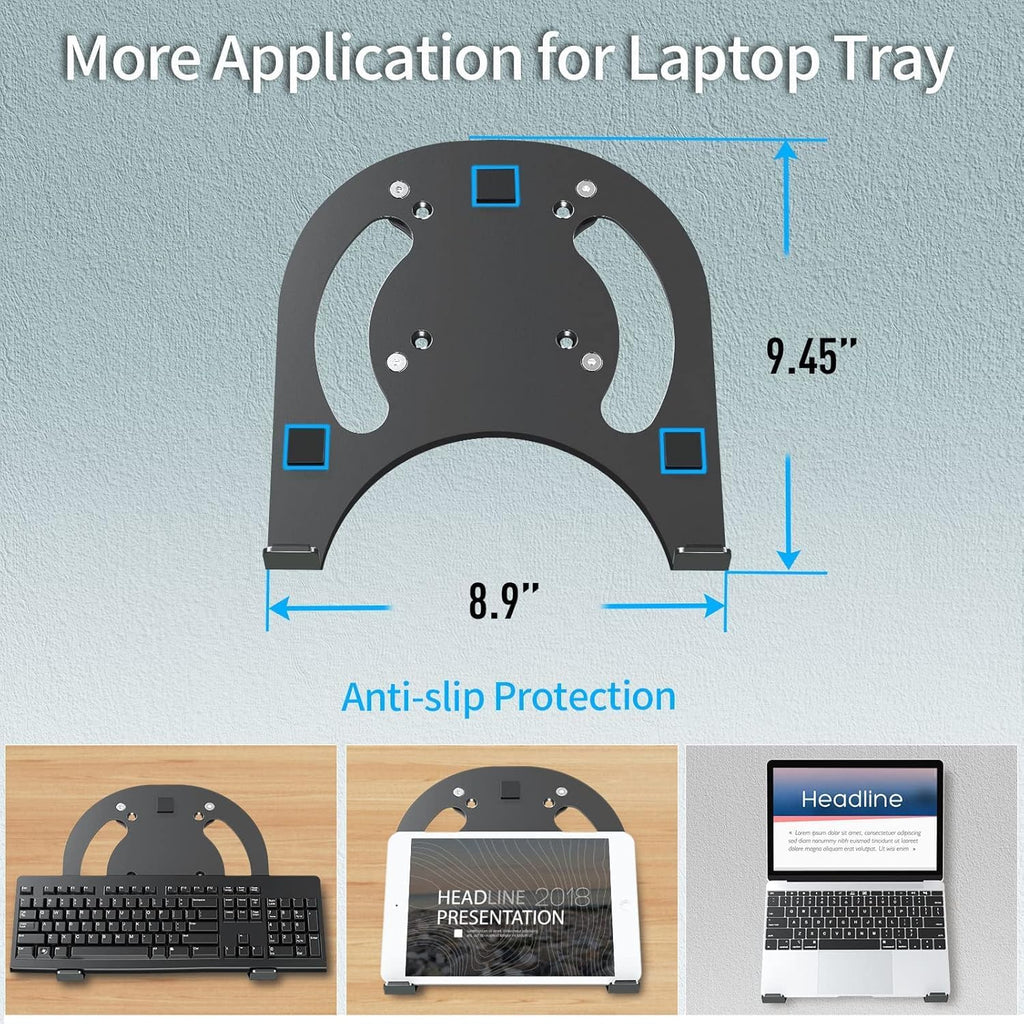 mountup dual monitor and laptop mount, adjustable monitor, front angle view