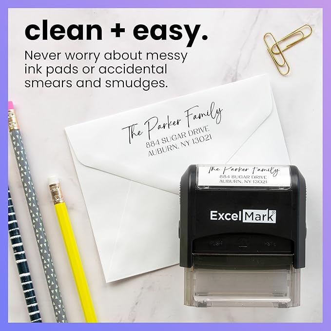 ExcelMark Personalized Return Address Stamp – Custom Self Inking Rubber Stamp - Image 3