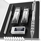 Nicpro Blocky Gear 0.5 mm Mechanical Pencil Set in Case, Metal Pencil by Nicpro