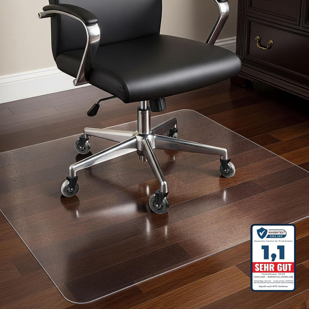 COSYLAND Floor Protection Mat, Office Chair, Transparent, Office Chair Mat and Office Chair Mat, Non-Slip Protective Mat for Floor and Carpet (120 x 120 cm)