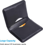 Wisdompro Business Card Holder, 2-Sided PU Leather Folio Name Card Holder - Image 2