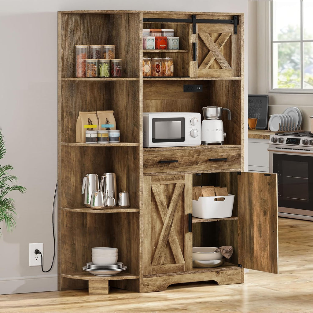 yitahome 67" farmhouse pantry with power outlet &, main product view