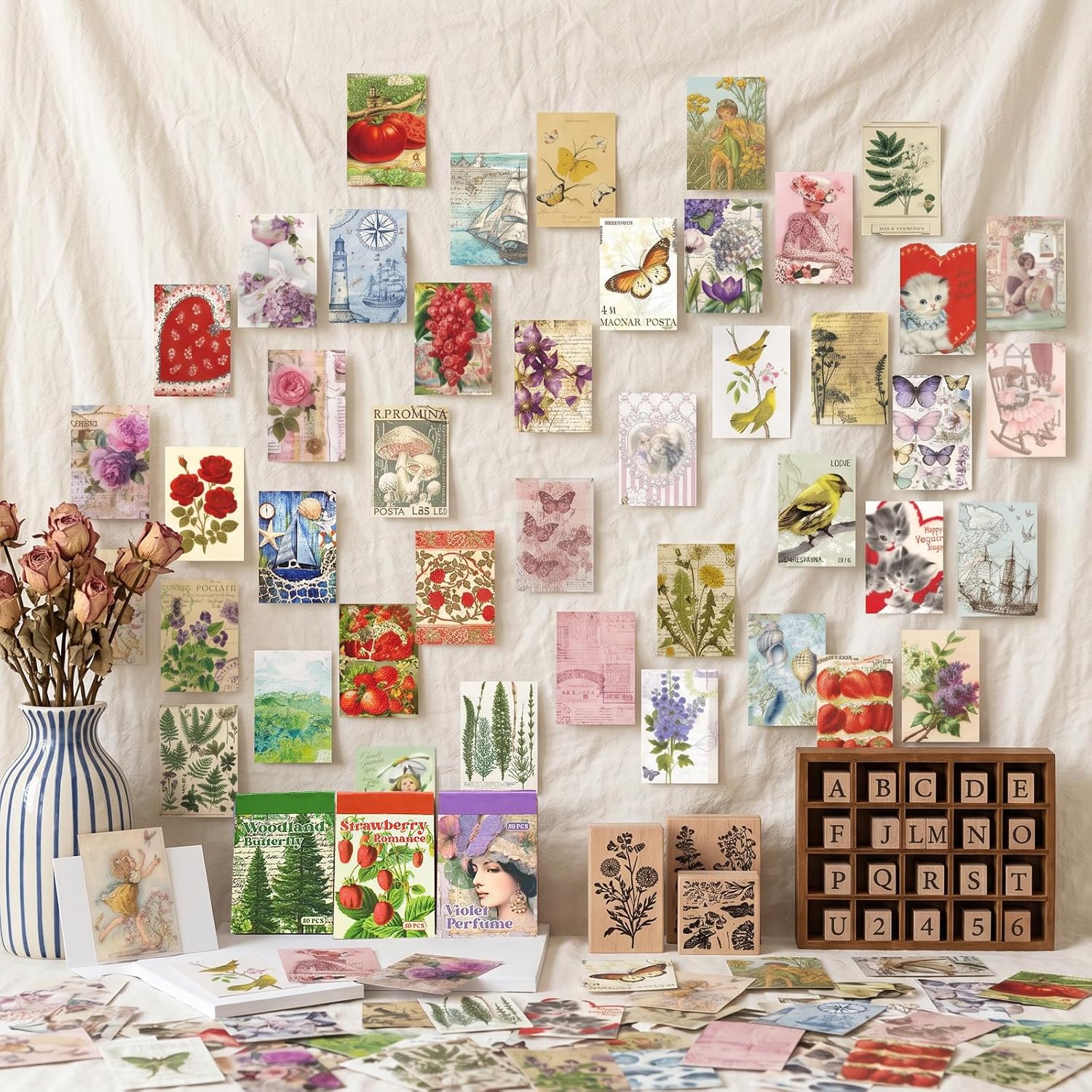 Vintage Washi Sticker Book, 300 PCS Scrapbooking and Journaling Stickers | 300 PCS Vintage Washi Paper Stickers for Journaling, Scrapbooking, Travel Albums, Planners, Junk Journals and DIY Crafts