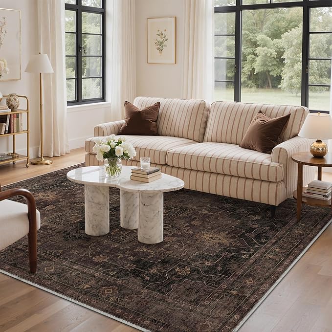 GENIMO 8x10 Area Rugs for Living Room, Machine Washable Rug, Non Slip Indoor - Image 2
