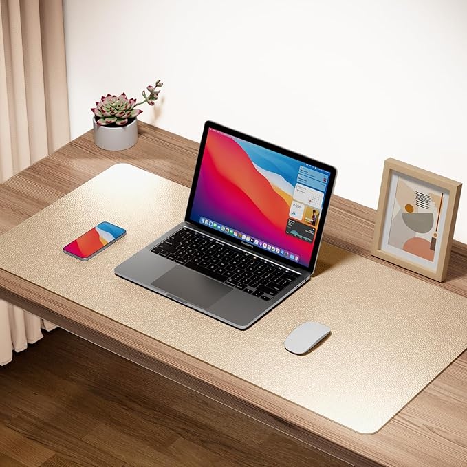 Boutilon Leather Desk Pad Protector, Non-Slip Mouse Pad, Laptop Desk Pad - Image 2
