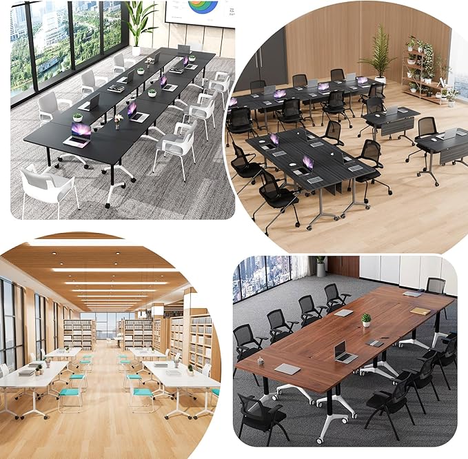 Goakwwuz Conference Room Table, Folding Conference Tables, Thicken Grey Tabletop - Image 9