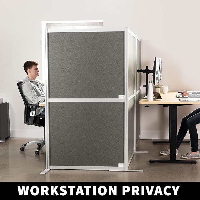 VIVO L-Shape Modular Corner Wall System, 3 Panels, Modern Professional Office - Image 7