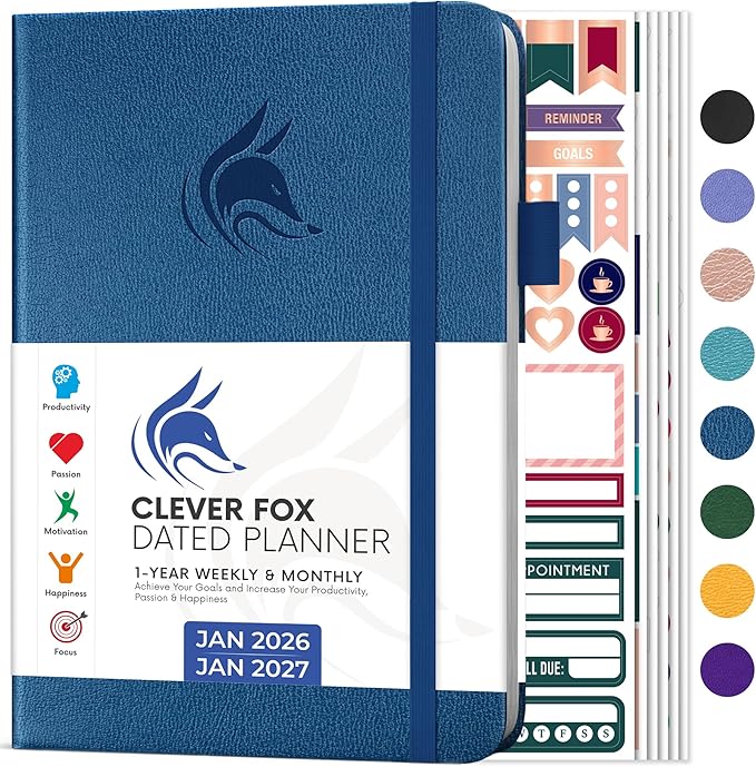 Clever Fox Dated Planner 2026-2027 – Weekly Life Planner Notebook by CleverFox