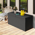 Decksplore 100 Gallon Outdoor Storage Box Waterproof, Lockable Resin Deck Box - Image 8