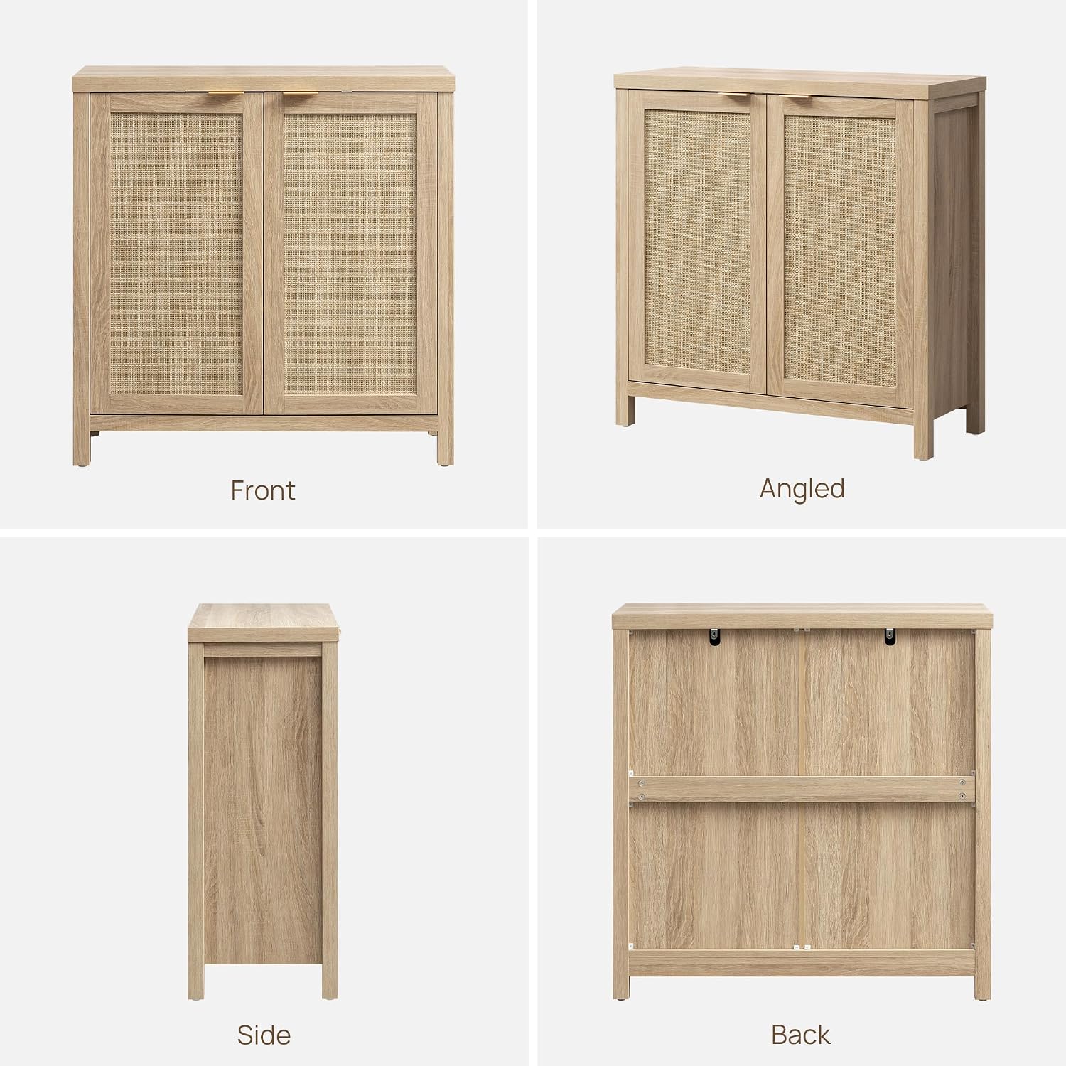 SICOTAS Sideboard Buffet Cabinet with Large Storage : Rattan Boho Credenza | Farmhouse Coffee Bar Storage Cabinet with Adjustable Shelves, Rattan Doors, Buffet Table for Kitchen Living Room Hallway