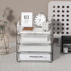 FANXIYQ 4-Tier Acrylic Paper Tray Organizer | Clear Stackable Desk Organizer - Image 4