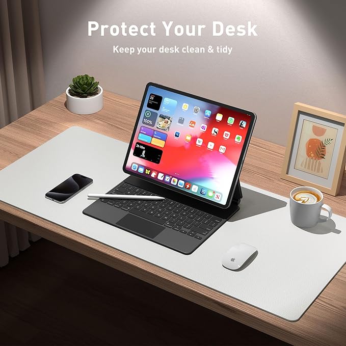 Aothia Leather Desk Pad Protector, Large Mouse Pad, Office Mat, Non-Slip PU - Image 5