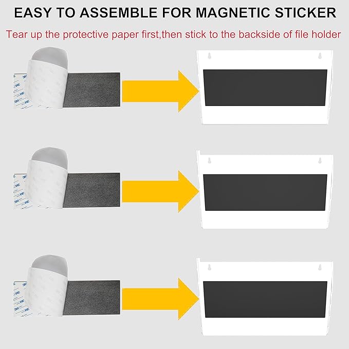 3 Pockets Magnetic File Holder for File Cabinets, Refrigerator, Magnetic Paper - Image 5