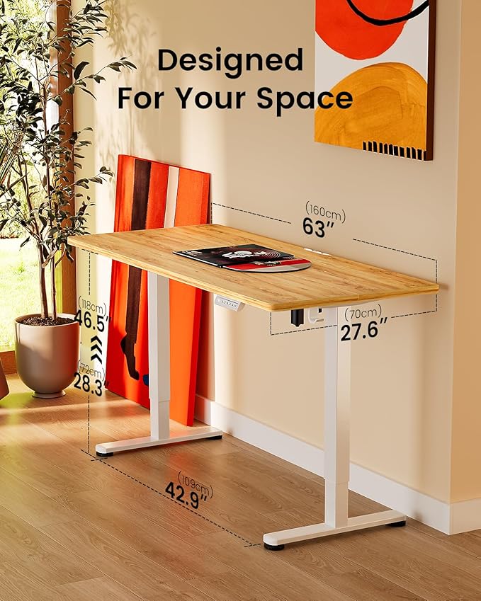 ErGear Height Adjustable Electric Standing Desk, 63 x 28 Inches Sit Stand up - Image 3