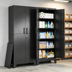 metal storage cabinets, 71" h steel locker cabinet, close-up detail