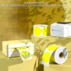 MFLABEL 2" 750 Yellow Circle Direct Thermal Stickers Labels Roll, Compatible - Image 4