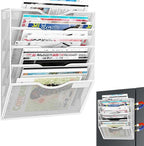 LQPAFZ 5-Tier Magnetic File Organizer, No Drilling Installation, Magazine Rack by LQPAFZ