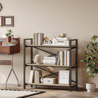 Homeiju 3 Tier Bookshelf 31.49" Width, Wood and Metal Etagere Bookcase - Image 6