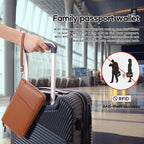RFID Blocking Family Passport Holder Wallet 6, Premium Leather Travel Document - Image 6