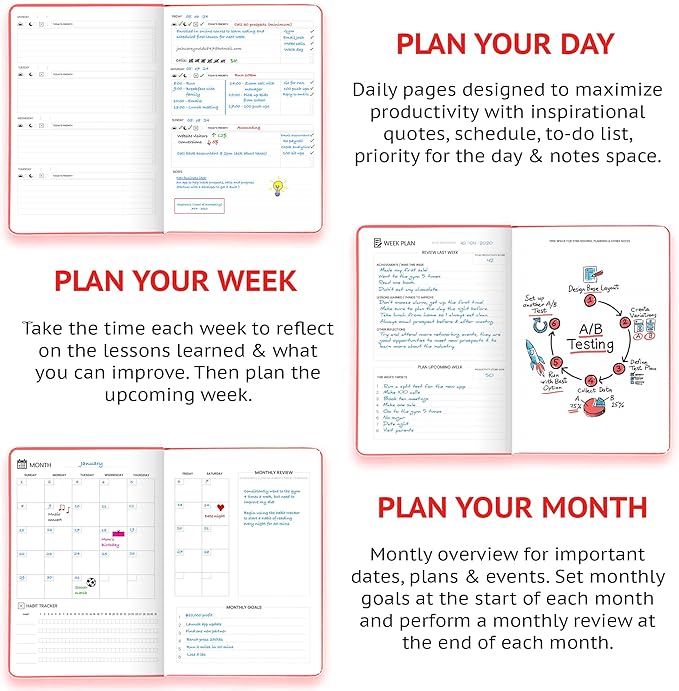 Wyze Planner Undated Daily Planner – 1-Year B5 Productivity Organizer - Image 4