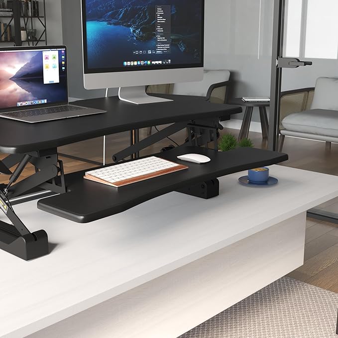 Mount-It! Standing Desk Converter, Height Adjustable from 6"–19.25", Extra - Image 6