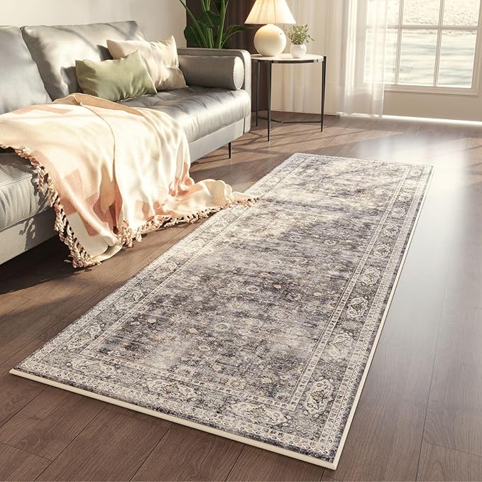 Rugcomf 2x5 Rug Runner -Vintage Machine Washable Kitchen Rug, Non-Slip Low Pile - Image 3