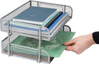 Mind Reader Stackable Paper Tray, Desktop Organizer, File Storage, Metal Mesh - Image 5