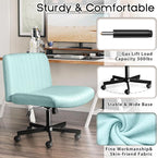 PUKAMI Criss Cross Chair with Wheels, Fabric Padded Armless Cross Legged Office - Image 6