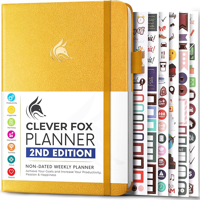 Clever Fox Planner 2nd Edition – Colorful Weekly & Monthly Goal Planner by CleverFox