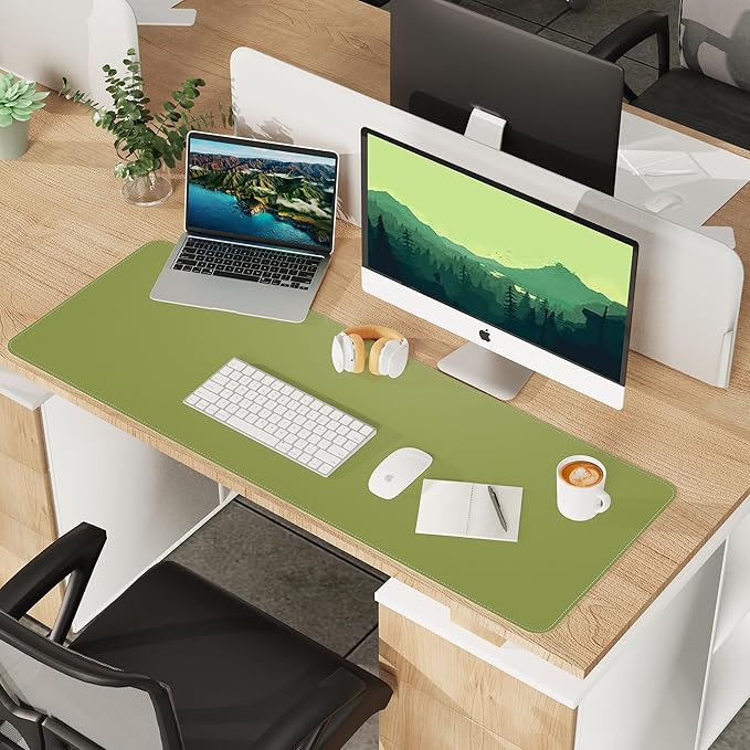Leather Desk pad Protector, Large Desk mat - Image 8