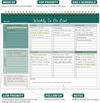 ALKALO 104 Pgs Weekly To Do List Notepad, 52 Duplex-Printed Undated Sheets 100 - Image 2