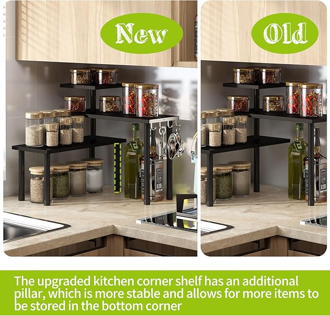BMOSU Kitchen Corner Shelf Countertop Organizer - Image 4