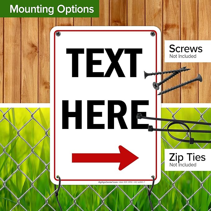 Custom Arrow, Custom Directional Sign, Right Arrow, 7x10 Inches, Rust Free .040 - Image 5