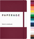PAPERAGE Blank Journal Notebook, 160 Pages, Medium 5.6 in x 8 in by PAPERAGE