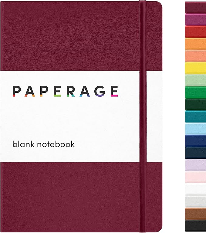 PAPERAGE Blank Journal Notebook, 160 Pages, Medium 5.6 in x 8 in by PAPERAGE