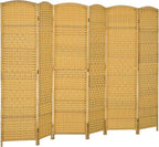 HOMCOM 6 Panel Room Divider, Hand-Woven Freestanding Wall Partition by HOMCOM