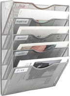 EasyPAG Hanging Wall File Organizer, 5 Pocket Wall Mounted Mail Organizer by EasyPAG