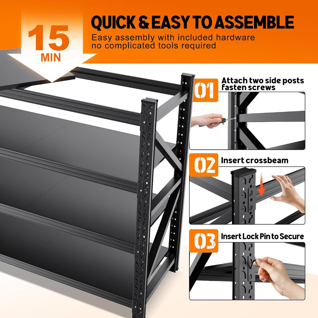 59" w metal storage shelves,3 tier adjustable heavy on a desk or shelf